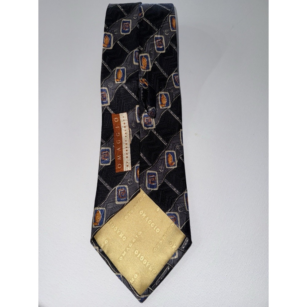 Rare Robert Talbott Omaggio Collector's Edition Silk Tie Woven Label Black Gold‎